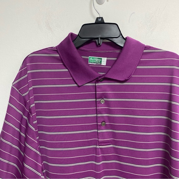 Ben Hogan Performance Men’s Purple/ Stripe Polo Shirt Size 2XL - Picture 2 of 5
